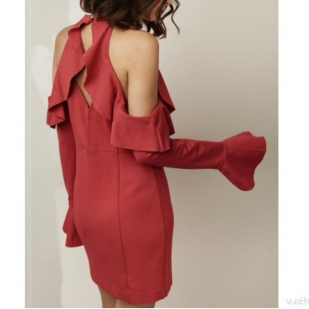 Free People Sweet Talk Ruffle Coquette Mini Dress In Raspberry Size Small - Picture 2 of 7